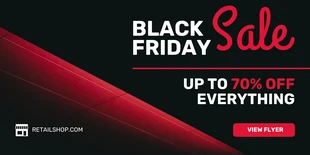 Free  Template: Red Abstract Black Friday Sale Twitter Banner