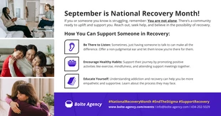 Free  Template: Supportive National Recovery Month LinkedIn Post