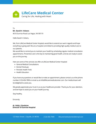 business  Template: Minimalist Clean Simple Hospital Letterhead