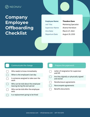 premium interactive Template: Company Employee Offboarding Checklist Template