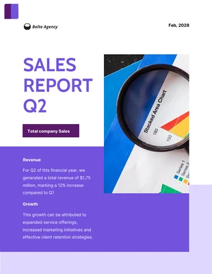 Free  Template: Purple Modern Sales Report Template