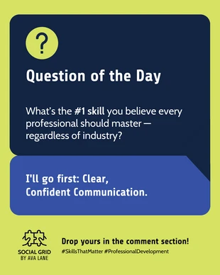 business accessible Template: Engagement Question for Social Media Coaches Portrait Template