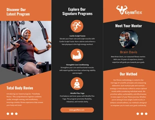 Grey and Orange Gym Tri Fold Brochure - Page 2