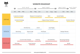 Free  Template: Pastel Color Website Promotion Roadmap Template