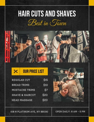 Free  Template: Haircuts and Shaves Flyer Template