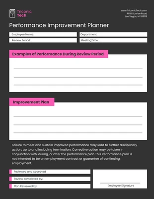 Free  Template: Performance Improvement Template