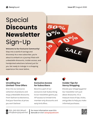 business  Template: Special Discounts Newsletter Email Template