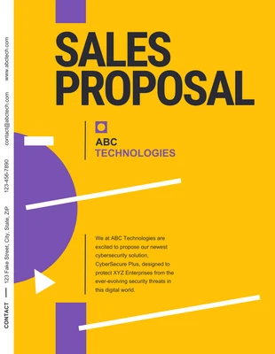 Free  Template: Simple Yellow & Purple Sales Proposal Template