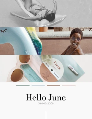 Free  Template: Simple Grey and Black Summer Season Mood Boards