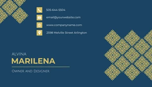 Free  Template: Blue and Gold Luxury Jewelry Business Card