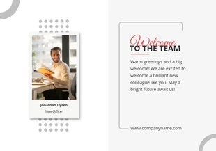 Free  Template: Grey Simple Minimalist Welcome Card