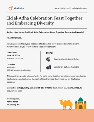 business  Template: Eid al-Adha Email Newsletter Template