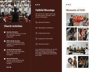 Brown And White Minimalist Churh Brochure - Page 2