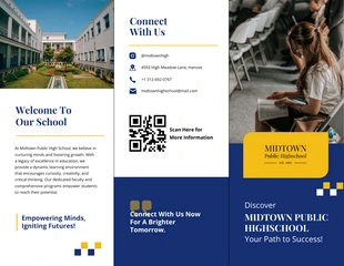 business  Template: Blue Yellow School Tri-fold Brochure Template