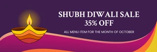 Free  Template: Dark Purple Modern Colorful Diwali Banner