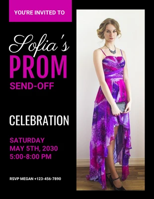 Free  Template: Beautiful Prom Send-Off Flyer Template