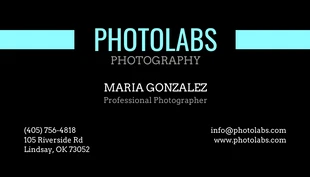 business  Template: Turquiose Photographer Business Card