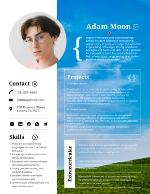 Free  Template: White Blue Sky Seeking Scholarship Resume Template