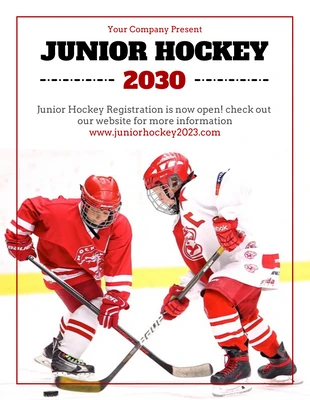 Free  Template: Junior Hockey Tournament Flyer Template