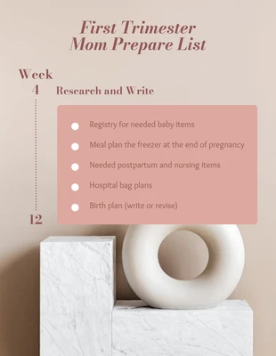 Free interactive Template: Mom Preapare List Beige Color Template