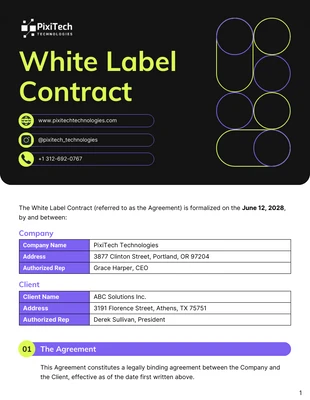 business  Template: White Label Contract Template