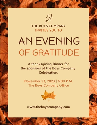 Free  Template: Modern Thanksgiving Dinner Flyer Template