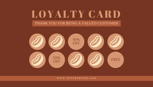 Free  Template: Brown Modern Coffee Shop Loyalty Card