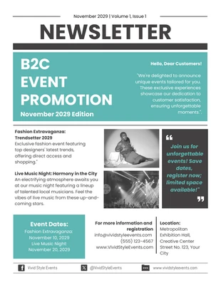 Free  Template: B2C Event Promotion Newsletter Template