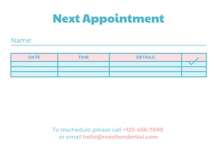 Pink And Blue Minimalist Appointment Card - Page 2