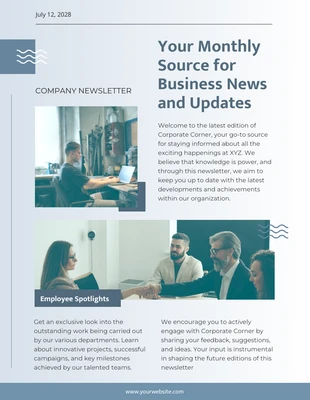 Free  Template: Simple Gray Company Newsletter Template