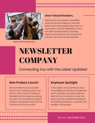 Free  Template: Modern Simple Company Update Newsletter Template