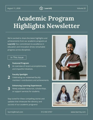 business  Template: Academic Program Highlights Newsletter Template