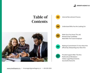 premium  Template: Talent Acquisition Handbook Table of Contents Template