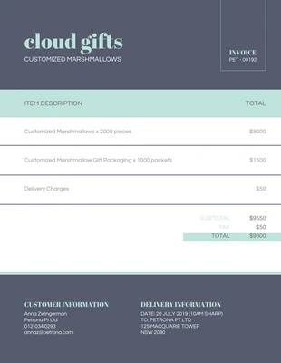 Free  Template: Dark Business Invoice Template