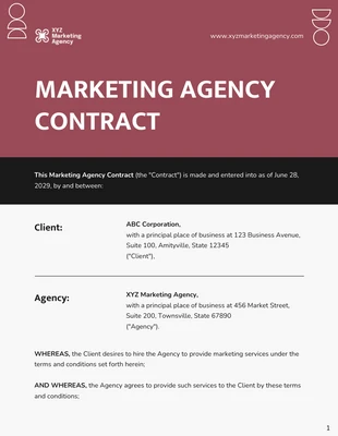 Free  Template: Marketing Agency Contract Template