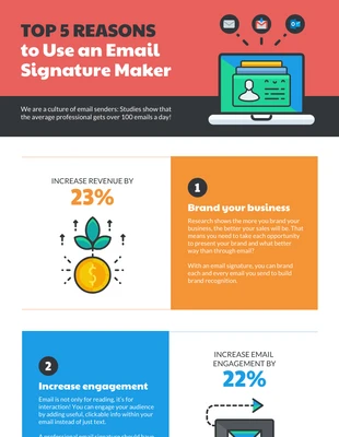 Free  Template: 5 Reasons to Use an Email Signature Maker Infographic Template