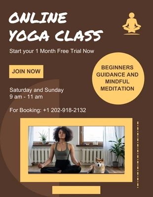 Free  Template: Online Yoga Class Flyer Template