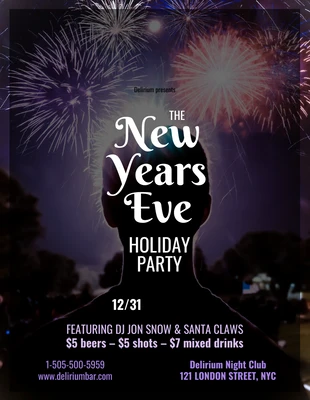 premium  Template: New Years Eve Holiday Party Flyer Template