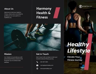 business  Template: Metallic Black Fitness Brochure Template