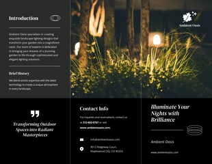 premium  Template: Landscape Lighting Design Brochure Template