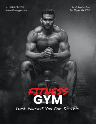 Free  Template: Fitness Gym Flyer Template