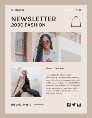 Free  Template: Brown Aesthetic Fashion Newsletter Template