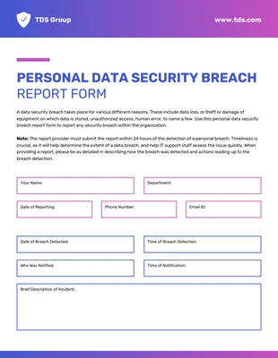 premium  Template: Security Breach Incident Report Template