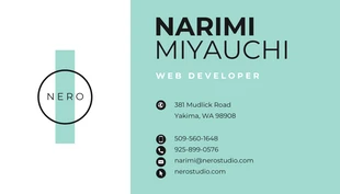 business  Template: Light Teal Studio Business Card