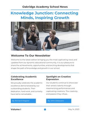 Free  Template: Simple Clean School Newsletter Template