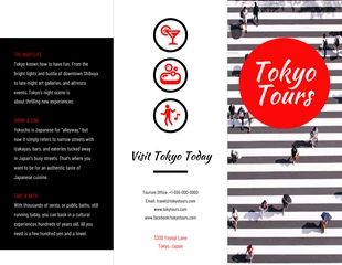 business  Template: Tokyo Japan Travel Tri Fold Brochure Template