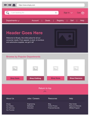 premium  Template: Feminine Retail Website Wireframe Template