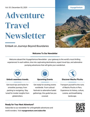 business  Template: Adventure Travel Newsletter Template