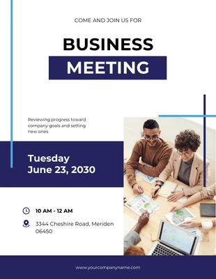 Free  Template: Modern Minimalist Business Meeting Invitations