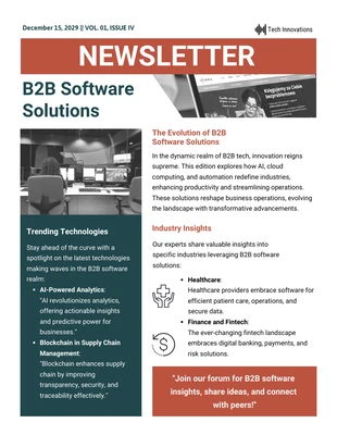 Free  Template: B2B Software Solutions Newsletter Template